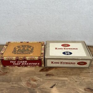 2 Vintage El Roi -Tan Mild Cigars and King Edward empty Boxes Tobacco Cigar